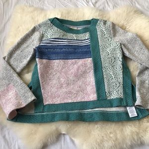Anthropologie mixed pattern pullover